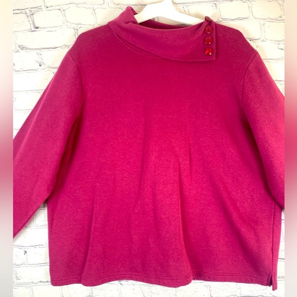 Blair Tops - Blair Mock Neck Pullover Sweatshirt with Buttons size 3XL Plus Size Sweatshirt